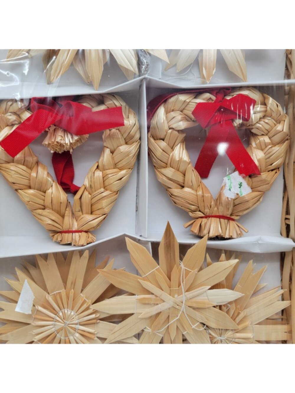 Ikea KOTTE 14 Straw Ornaments Set In Wicker Basket - NEW - Picture 3 of 7